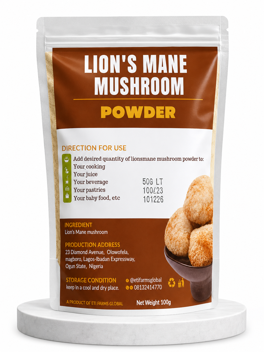 Lion's Mane Mushroom Powder
