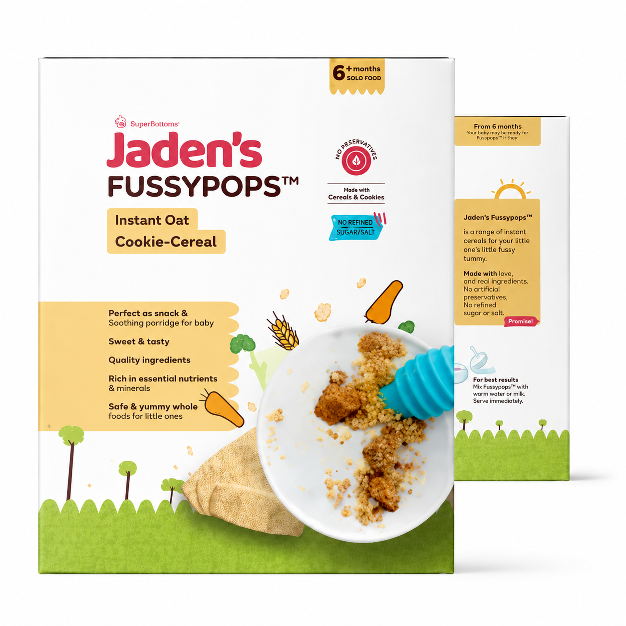 Jaden's fussypops Instant cookie cereal